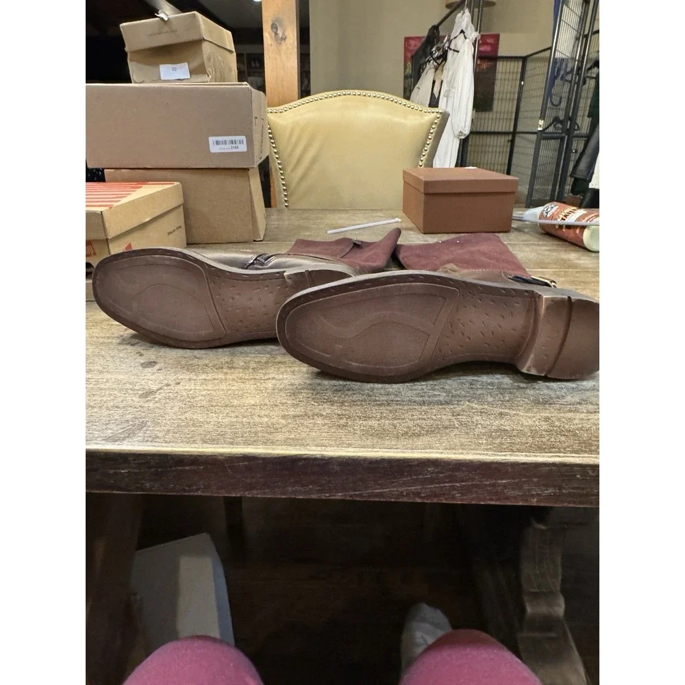 Franco Sarto Women's L-Merina Riding Boots Size 9.5‎ Burgundy Brown